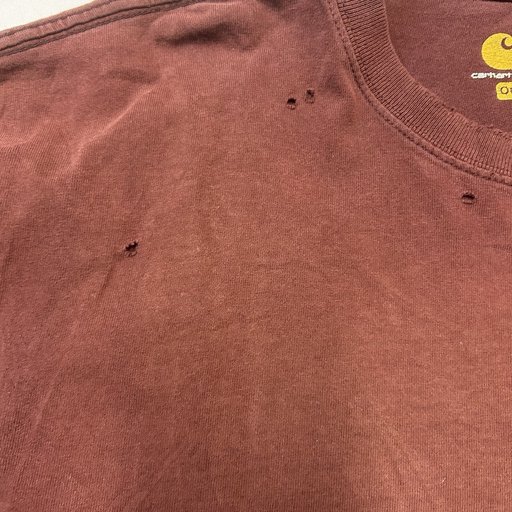 Carhartt Pocket Shirt Men XL Maroon Short Sleeve Sun Faded Thrashed Skate Grunge - Picture 4 of 16